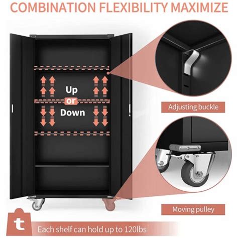 rolling steel storage cabinet accedorios|Aobabo 72 Inch Locking Metal Garage Storage .